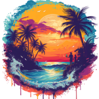 Tshirt Design Summer Concept png