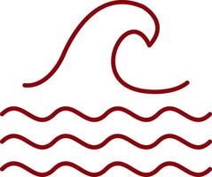 Wave Line Two Color Icon vector
