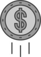 dólar moneda relleno icono vector