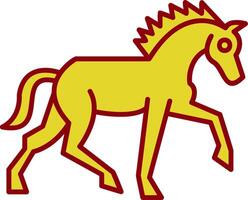 Horse Line Two Color Icon vector
