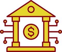 Banking System Line Two Color Icon vector