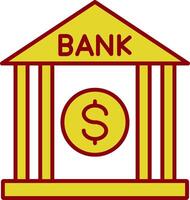 Bank Line Two Color Icon vector