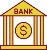 Bank Line Two Color Icon vector