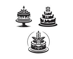 cake silhouette icon graphic logo design vector