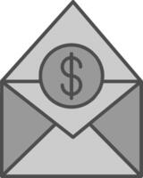 salario correo relleno icono vector