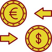 Currency Exchange Line Two Color Icon vector