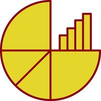 Pie Chart Line Two Color Icon vector