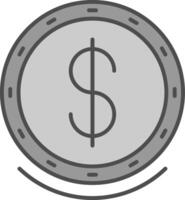 dólar símbolo relleno icono vector