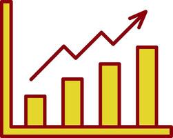 Growth Graph Line Two Color Icon vector