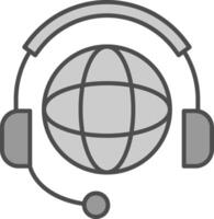 Worldwide Support Fillay Icon vector
