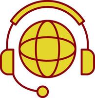 Worldwide Support Line Two Color Icon vector