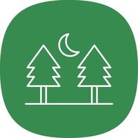 Pine tree Line Curve Icon vector