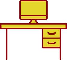 Desk Line Two Color Icon vector