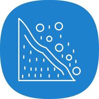 Snowslide Line Curve Icon vector