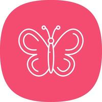 Butterfly Line Curve Icon vector