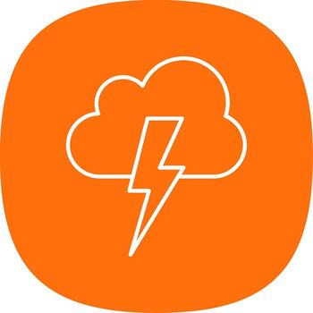 Lightning Line Curve Icon vector