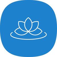 Lotus Line Curve Icon vector