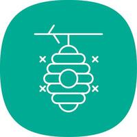 Beehive Line Curve Icon vector