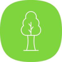 Tree Line Curve Icon vector