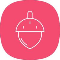 Acorn Line Curve Icon vector