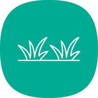 Grass Line Curve Icon vector