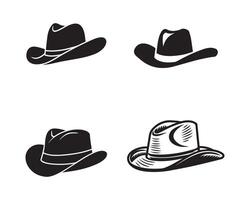 sombrero silueta icono gráfico logo diseño vector