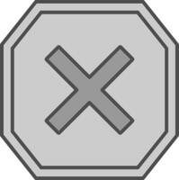 Cross Fillay Icon vector