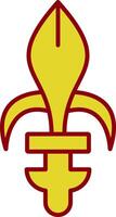Fleur de lis Line Two Color Icon vector