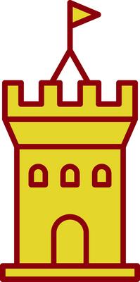 Castle Line Two Color Icon