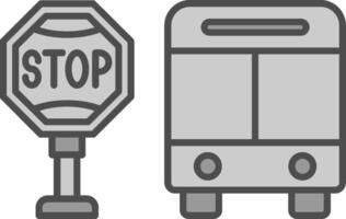 autobús detener relleno icono vector