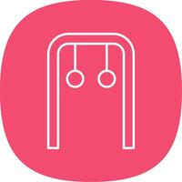 Gymnastic Rings Line Curve Icon vector