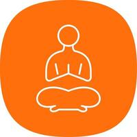 Yoga Line Curve Icon vector