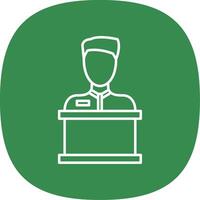 Reception Line Curve Icon vector