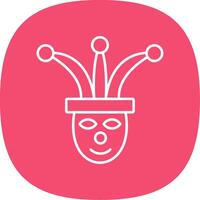 Jester Line Curve Icon vector