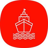 Ship Line Curve Icon vector