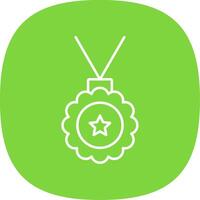 Medallion Line Curve Icon vector