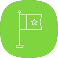 Flag Line Curve Icon vector
