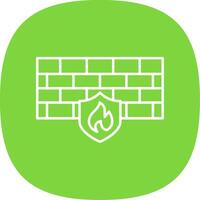 Firewall Line Curve Icon vector
