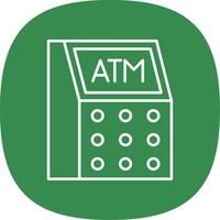 Atm Machine Line Curve Icon vector