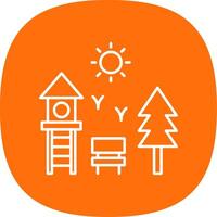 Playground Line Curve Icon vector