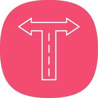 Crossroad Line Curve Icon vector