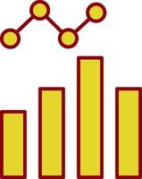 línea de análisis de datos icono de dos colores vector