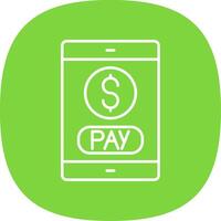 Mobile Payment Line Curve Icon vector