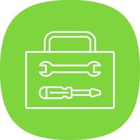 Tool Box Line Curve Icon vector