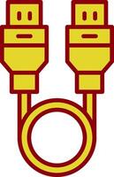 Usb Cable Line Two Color Icon vector