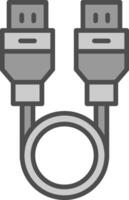 USB cable relleno icono vector