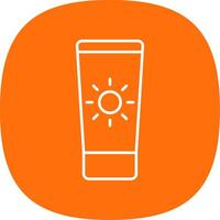 Sun Cream Line Curve Icon vector