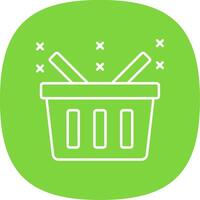 Basket Line Curve Icon vector
