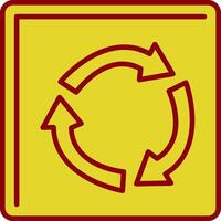 Roundabout Line Two Color Icon vector