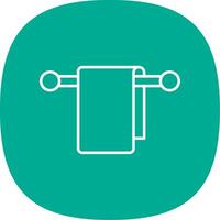 Towel Hanger Line Curve Icon vector